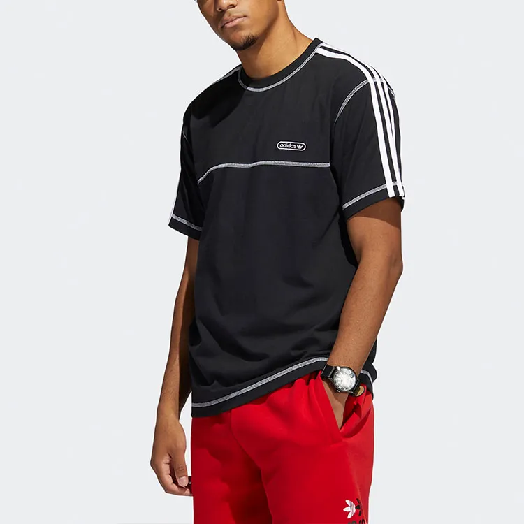 Adidas Originals CNTRST STITCH T Shirts Men Black-1
