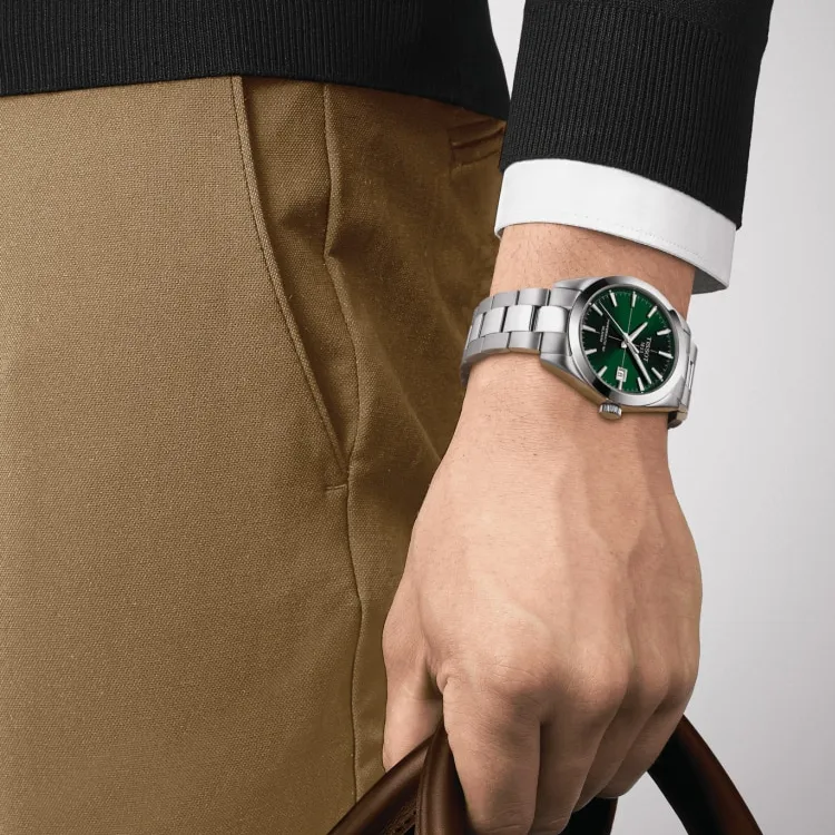 TISSOT Windy Collection Automatic Mechanical Movement Men's Watches Watch 40mm Green Dial T127.407.11.091.01-4