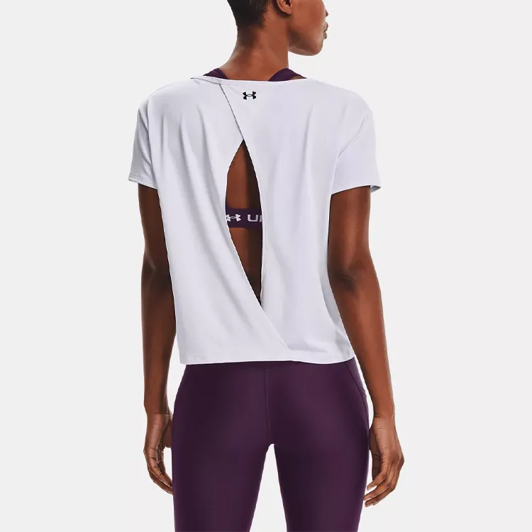 Under Armour Drop Shoulder Sleeve T Shirt Women's White-4