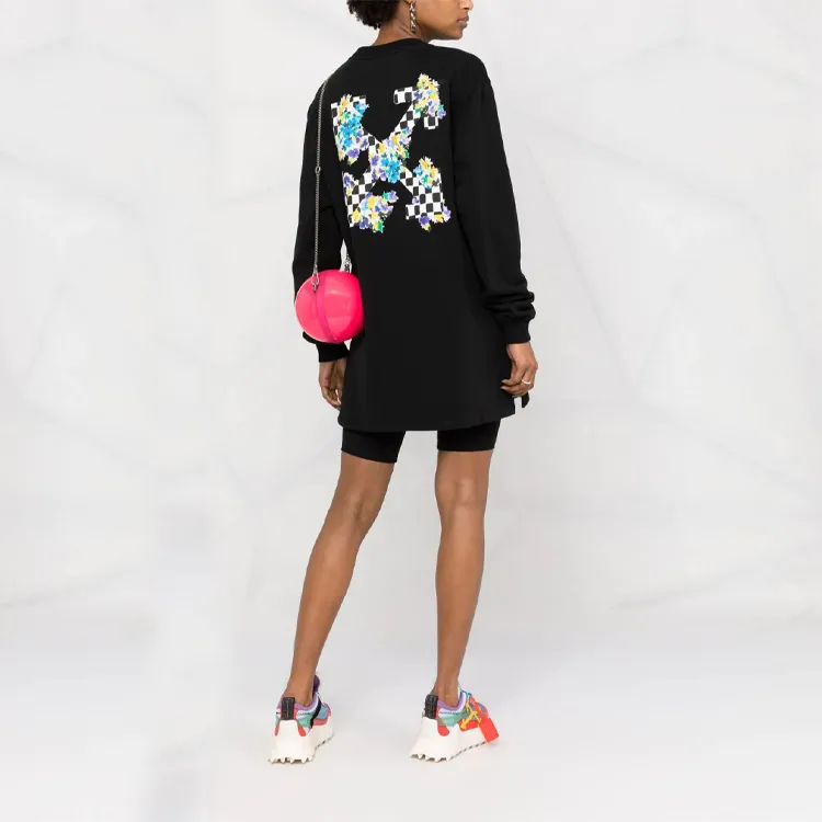 OFF WHITE SS21 Long Sleeved Dresses Women's Black-3