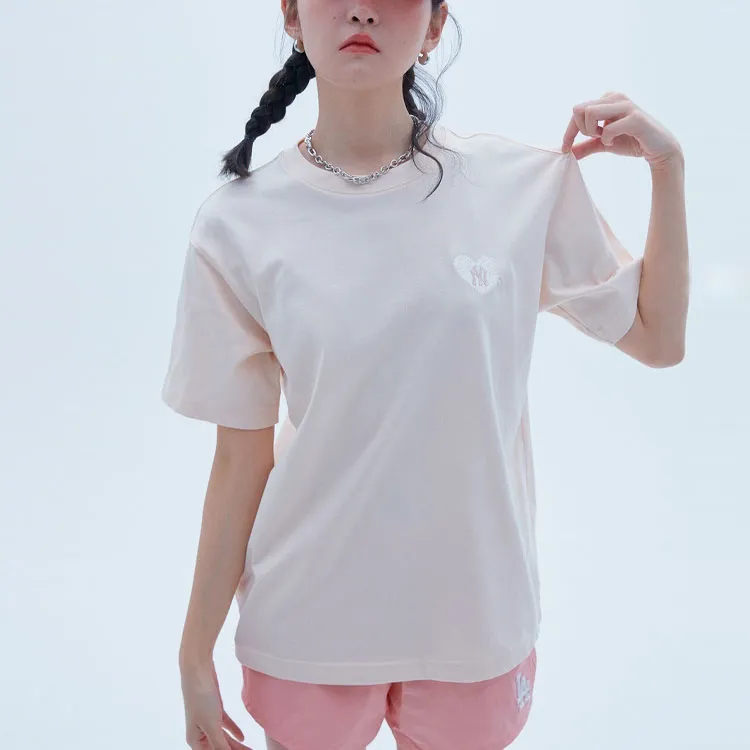 MLB Set in Sleeve T Shirt Unisex Pink-4