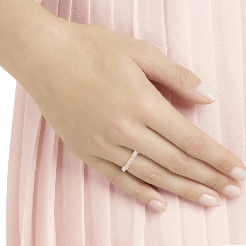 Swarovski Rose Gold Tone Plated Crystal Rings Women's Pink-1