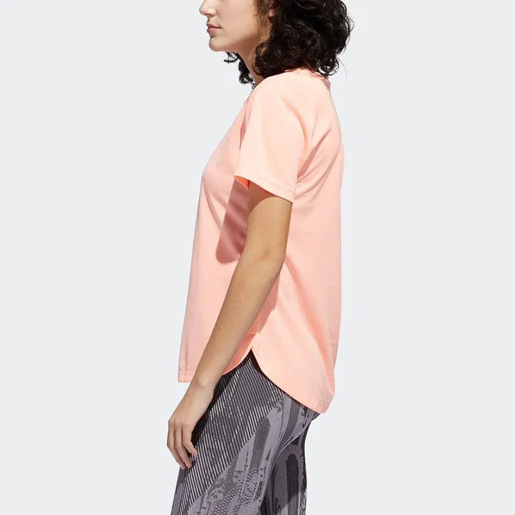 Adidas T Shirt Women's Light Shimmery Orange-5