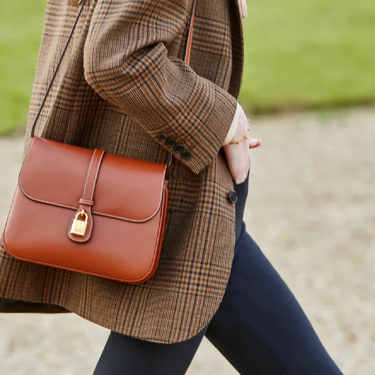 CELINE Tabou Smooth Cow Leather Handbag, Shoulder Bag, Crossbody Bag Medium Size Women's Tawny-3