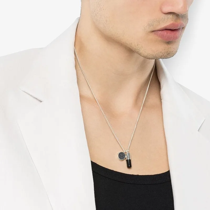 AMBUSH Metal Pill Charm Necklace-2