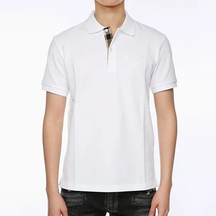 Burberry Lapel Cardigan Short Sleeve Polo Shirt White-2
