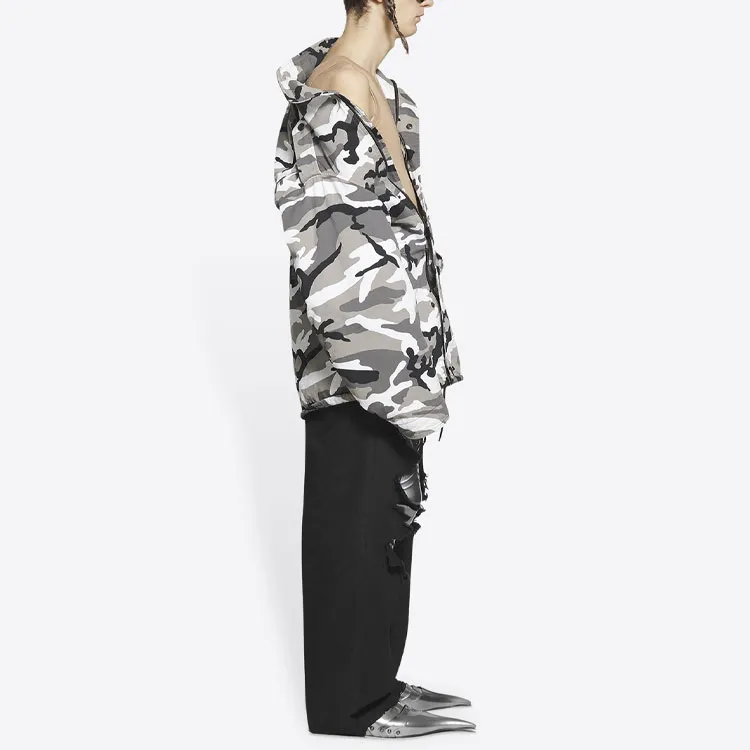 Balenciaga Off Shoulder Military Parka-6