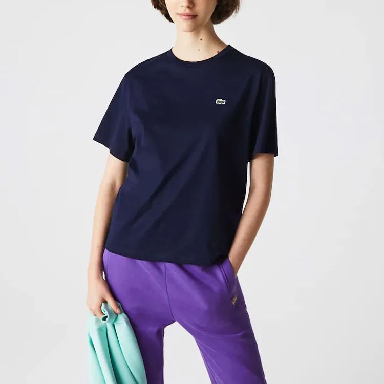 LACOSTE Logo patch Cotton T shirt-4