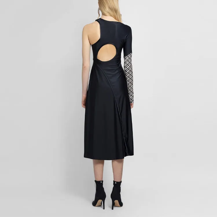 Marine Serre Long-Sleeved Dresses Women's Black-3