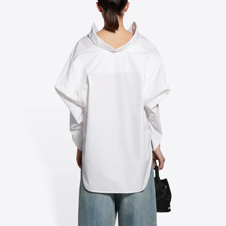 Balenciaga Twisted Swing Shirt 'White'-3