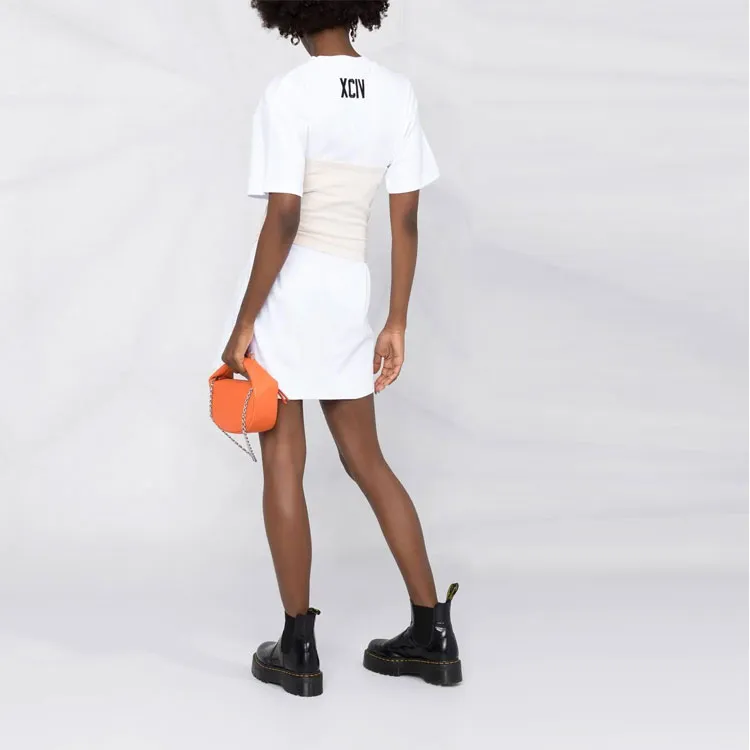 GCDS Short Sleeved Dresses Women's White-2