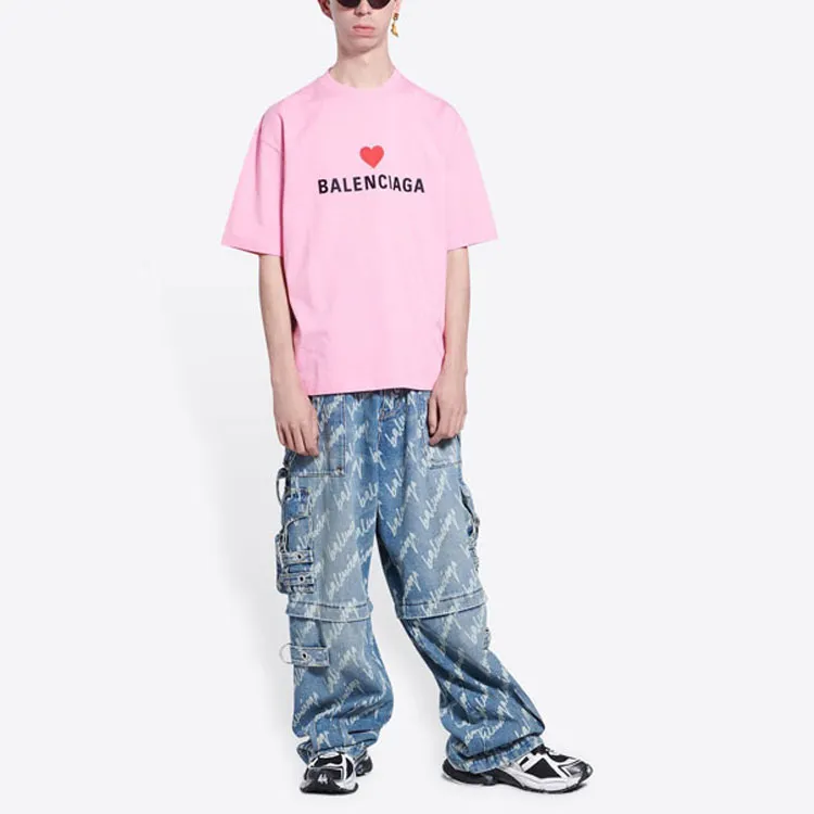 Balenciaga T-Shirts Unisex Pink-5