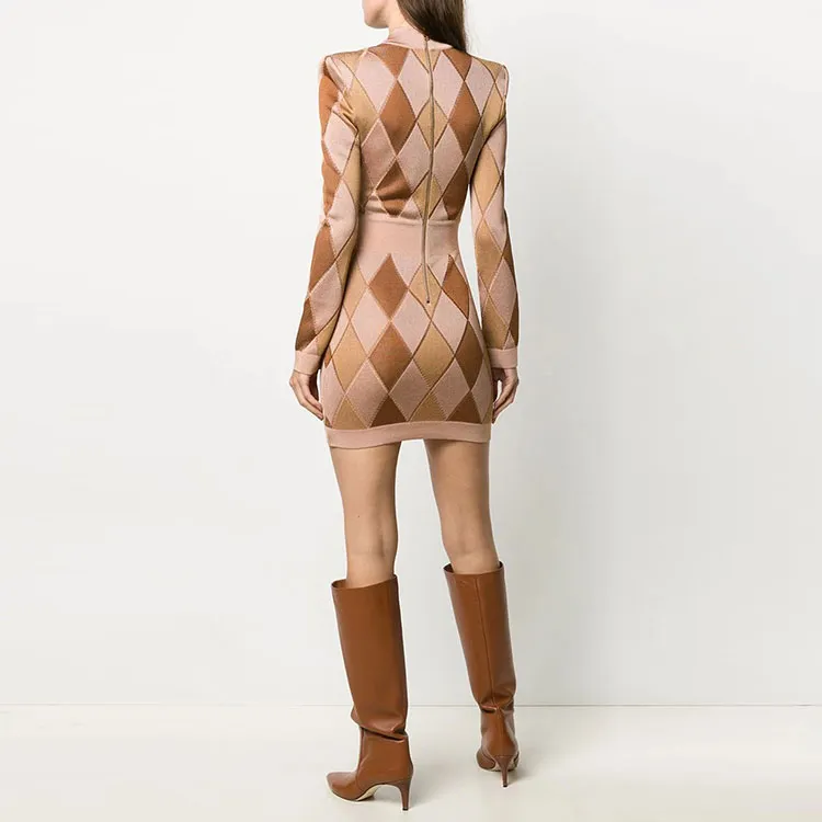 BALMAIN Long-Sleeved Dresses Women's Beige-1