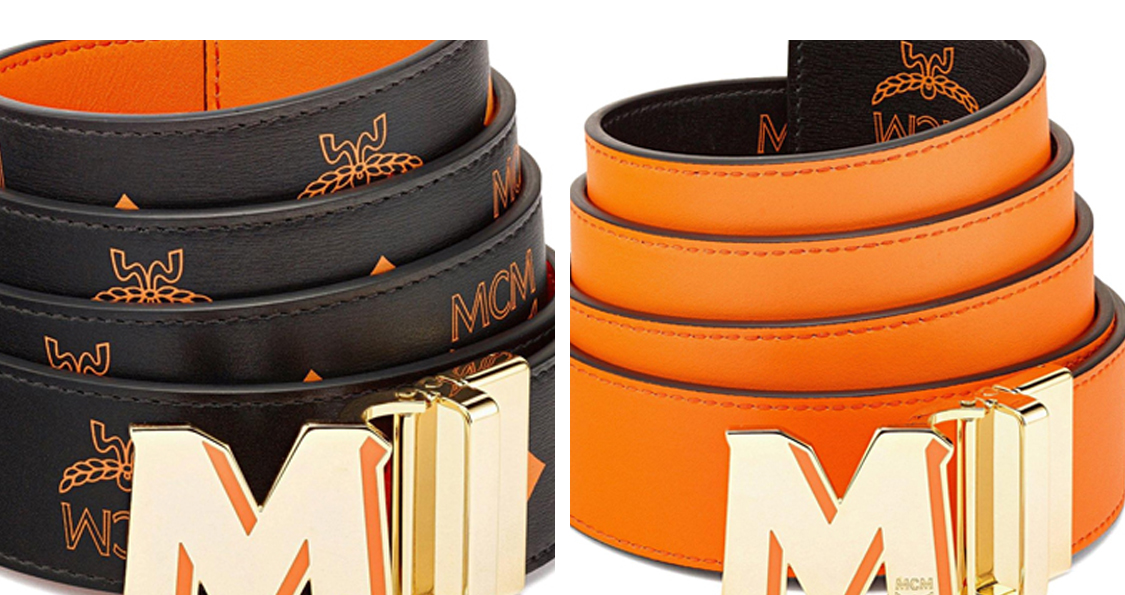 MCM Leather Belts Unisex Orange One Size - POIZON