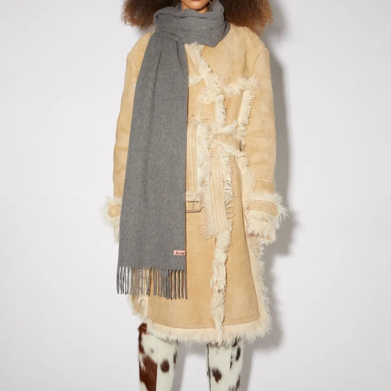 Acne Studios Logo Patch Fringed Scarf-2
