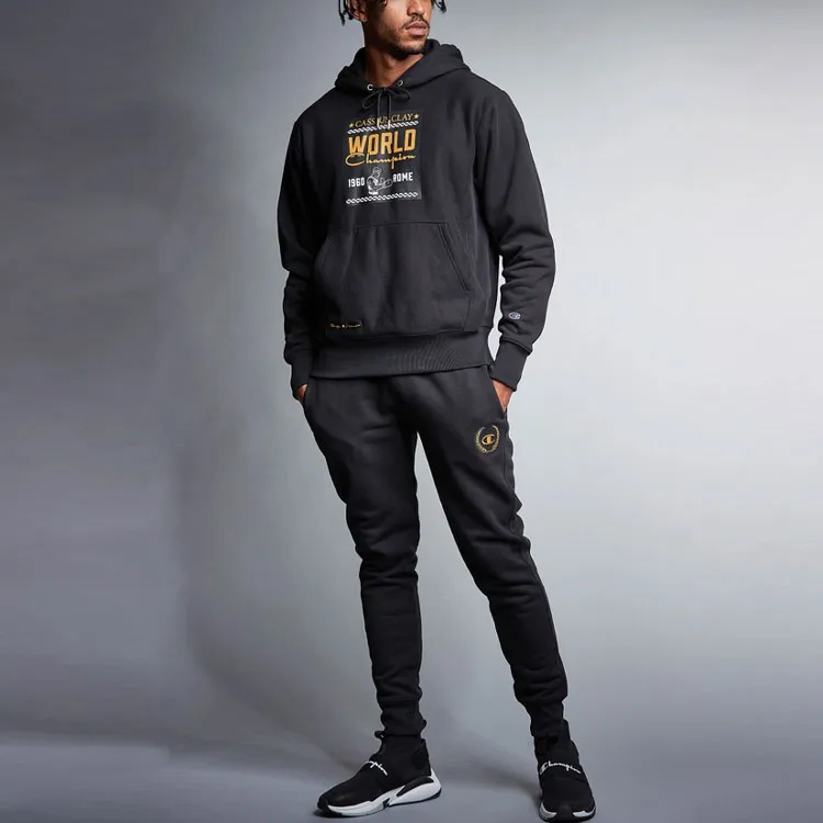 Champion Muhammad Ali Hooded Loose Fit Heavyweight Sweatshirt Fall And Winter US Version Unisex Black-2