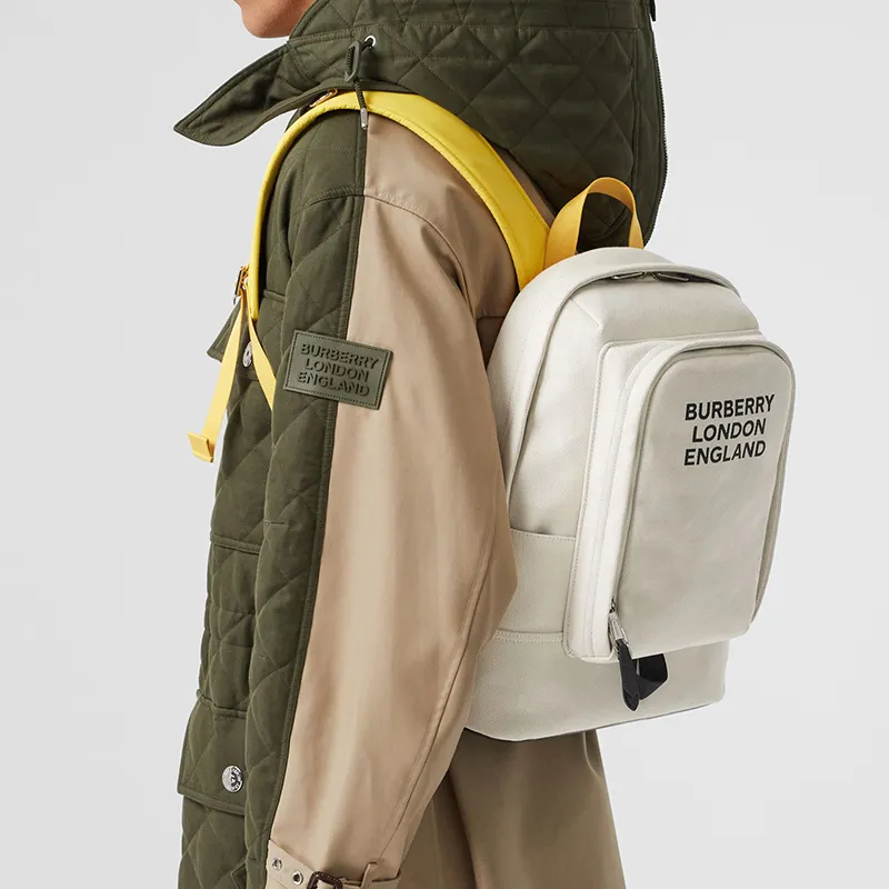 Burberry Canvas One Shoulder Handbag Crossbody Bag Men's Light Yellow-4