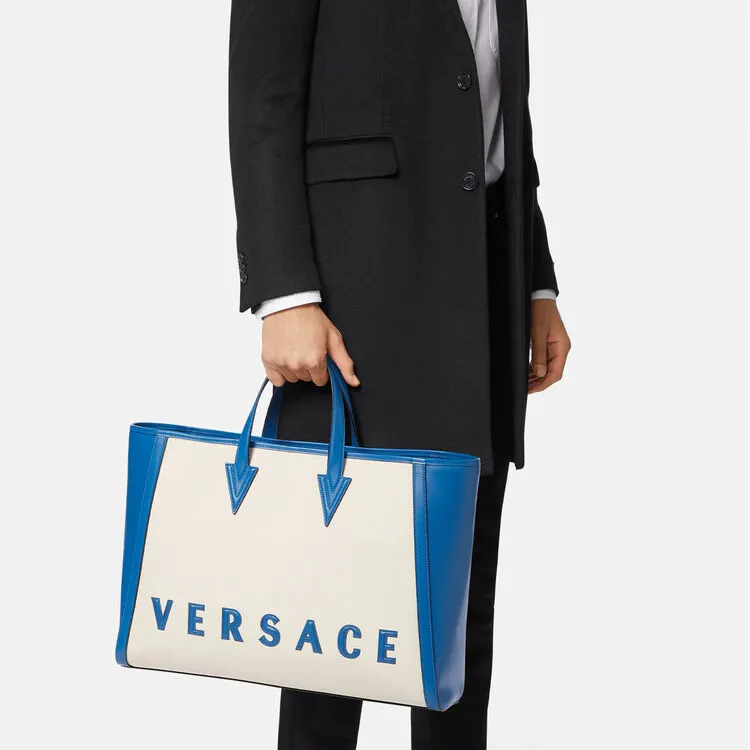FANSIZHE Cotton Tote Bag, Shopping Bag, Shoulder Bag, Handbag Men's Blue, White, Multicolor-4