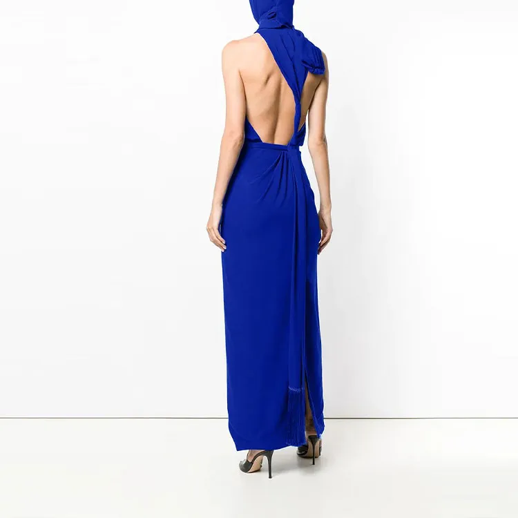 VERSACE Sleeveless Dresses Women's Blue-3