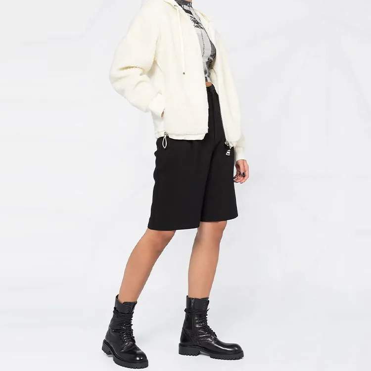 Moncler Maglia Sherpa Zip Up Fleece Hoodie Jacket 'Cream'-3