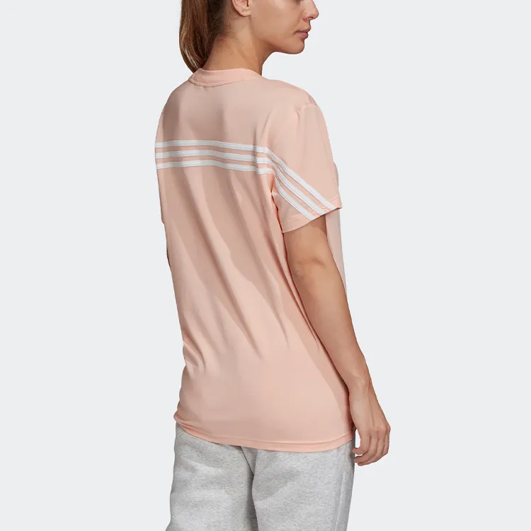Adidas T Shirts Women's Hazy Coral Pink-3