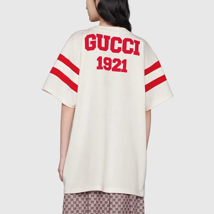 GUCCI Short Sleeve T shirt White Red-5