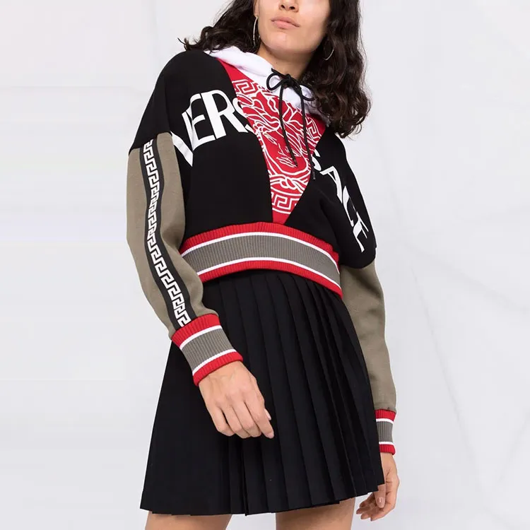 VERSACE Logo Hoodie 'Khaki/Black/Red/White'-4