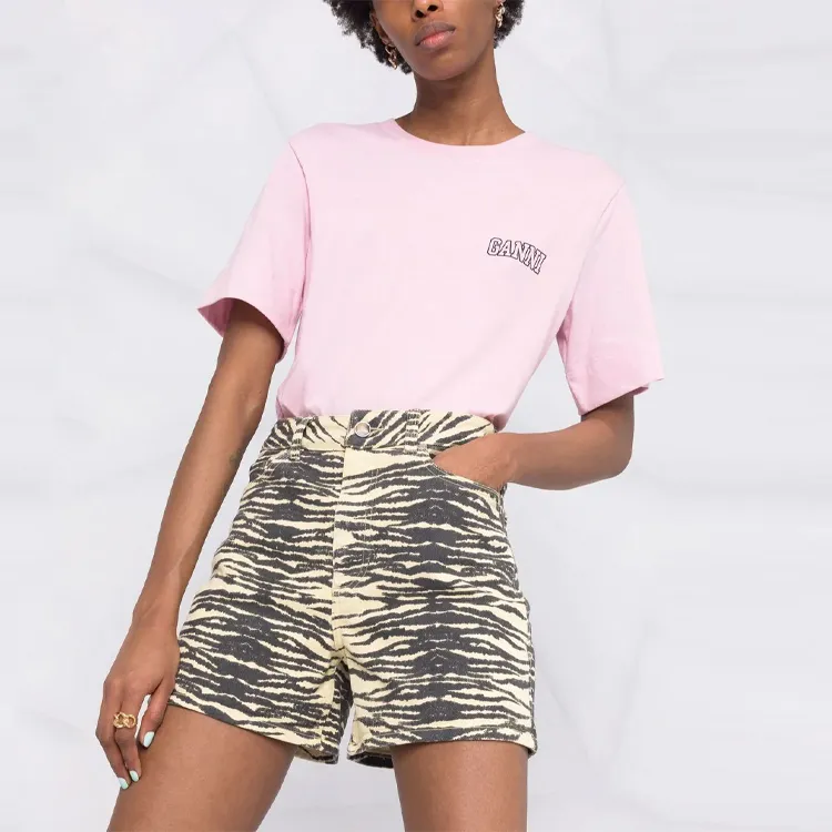 GANNI Casual Shorts Women's Yellow-4