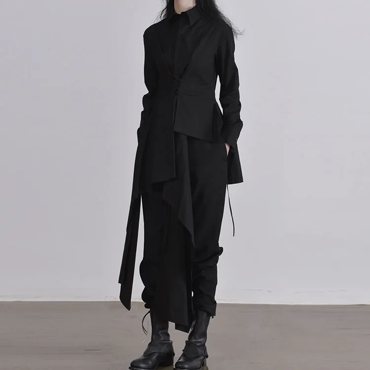 Yohji Yamamoto Asymmetric-Designed Long-Sleeved Blazer-6