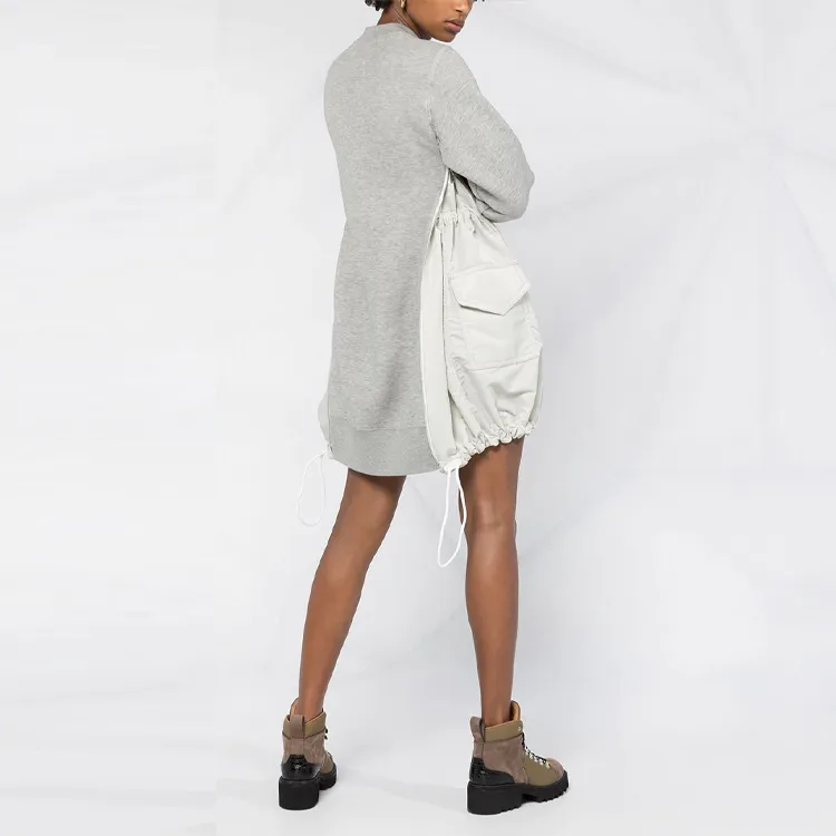 Sacai Long-Sleeved Dresses Women's Gray-3