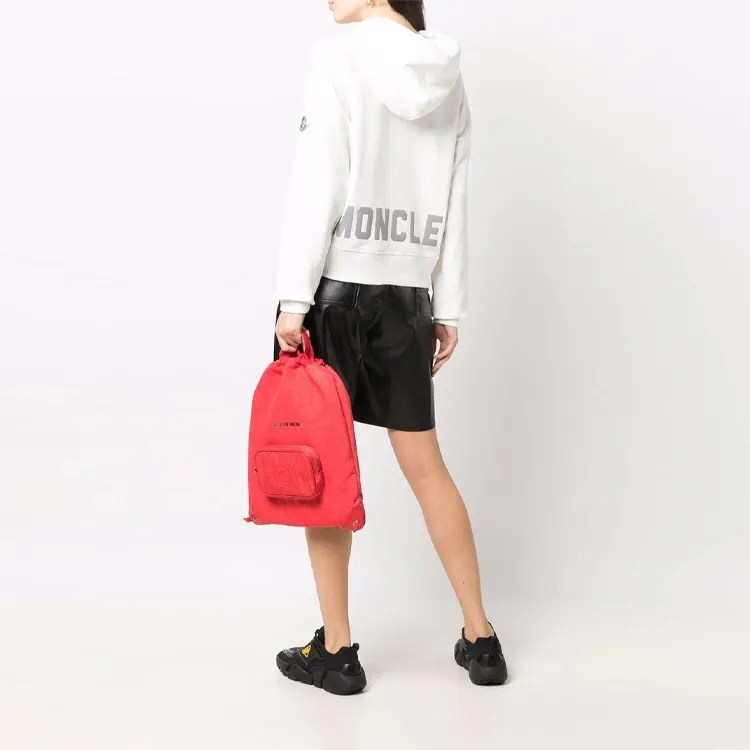 Moncler Metallic Logo Lettering Hoodie Sweatshirt 'White'-2