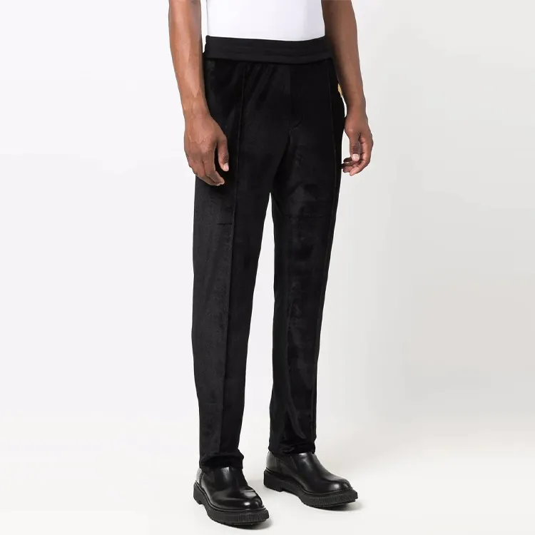 VERSACE Knitted Sports Pants Men's Black-3