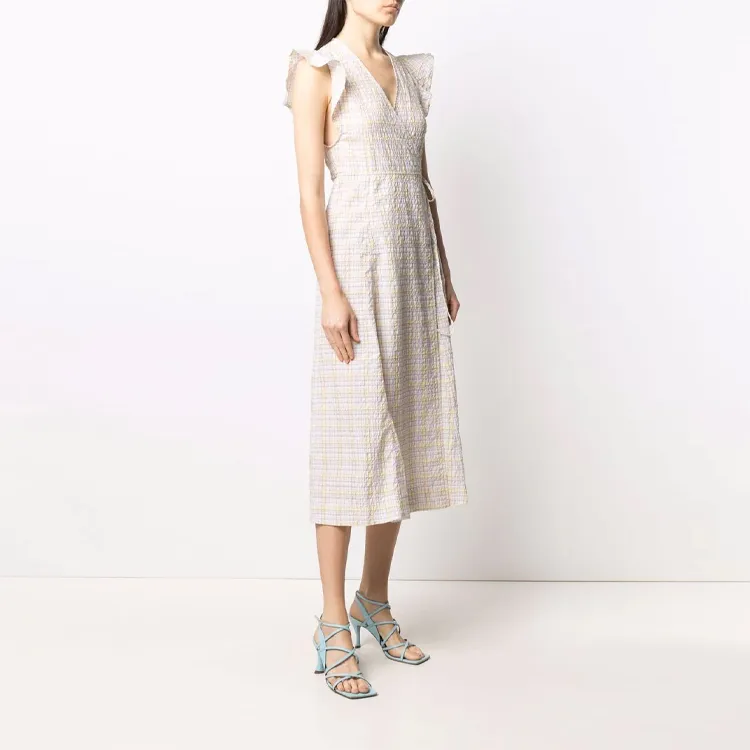 GANNI Sleeveless Dresses Women's Light Khaki-2