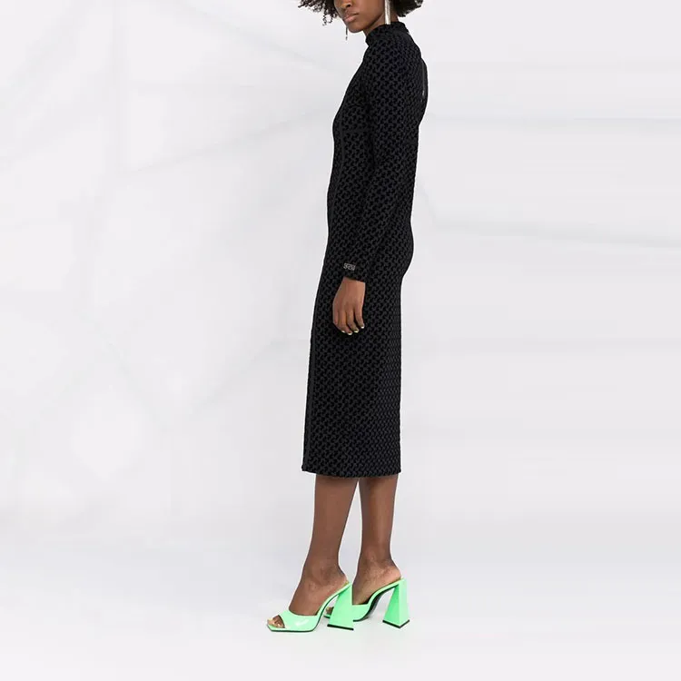 OFF-WHITE FW21 Long-Sleeved Dresses Women's Black-1