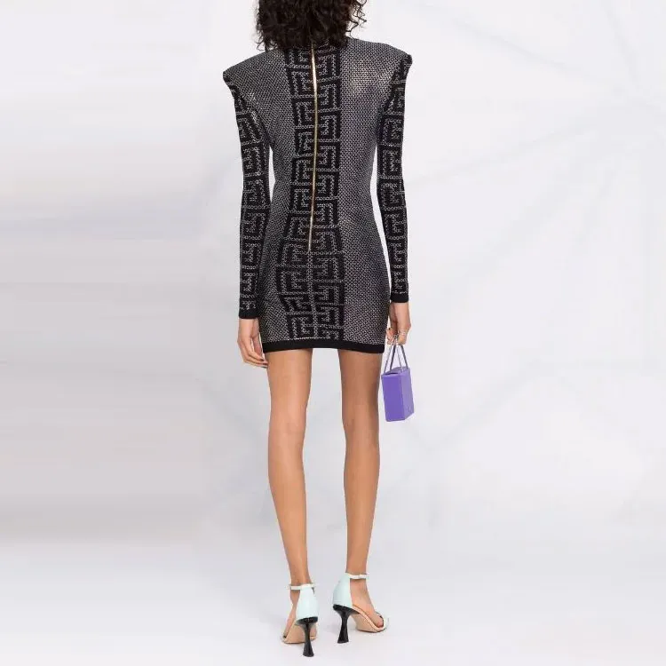 BALMAIN Long Sleeved Dresses Women's Black-1