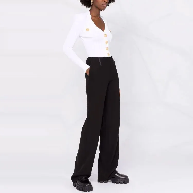 BALMAIN Slim Fit Knitwear Women's White-3