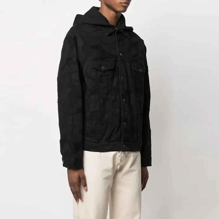 Valentino Denim Jackets Men Black-3
