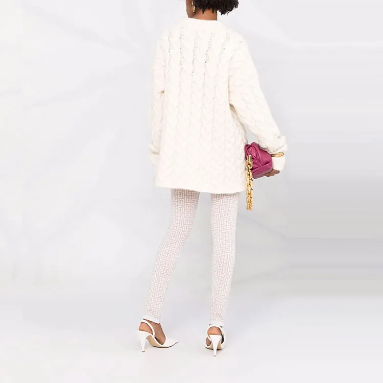 BALMAIN Monogram pattern Knitted Leggings-1