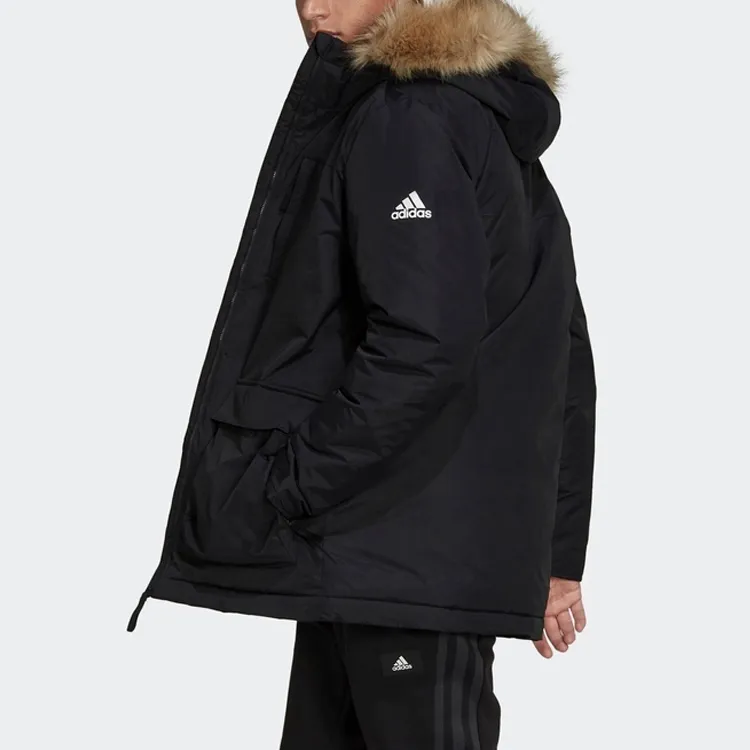 Adidas Parka Coats Men Black-3