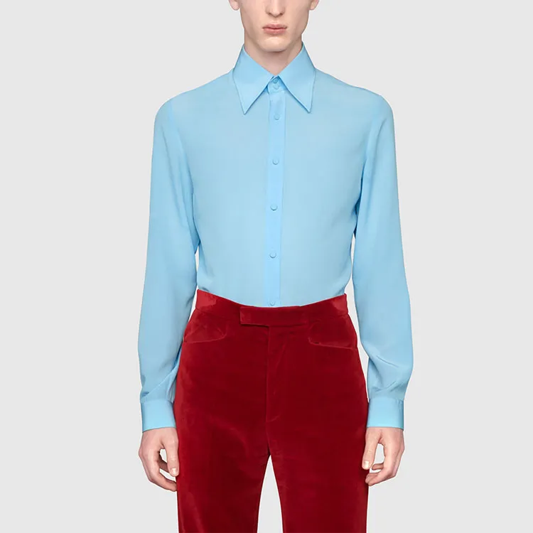 GUCCI Pointed collar Silk Shirt-2