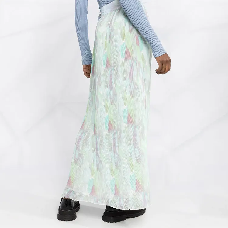 GANNI Casual Long Skirts Women's Green-4