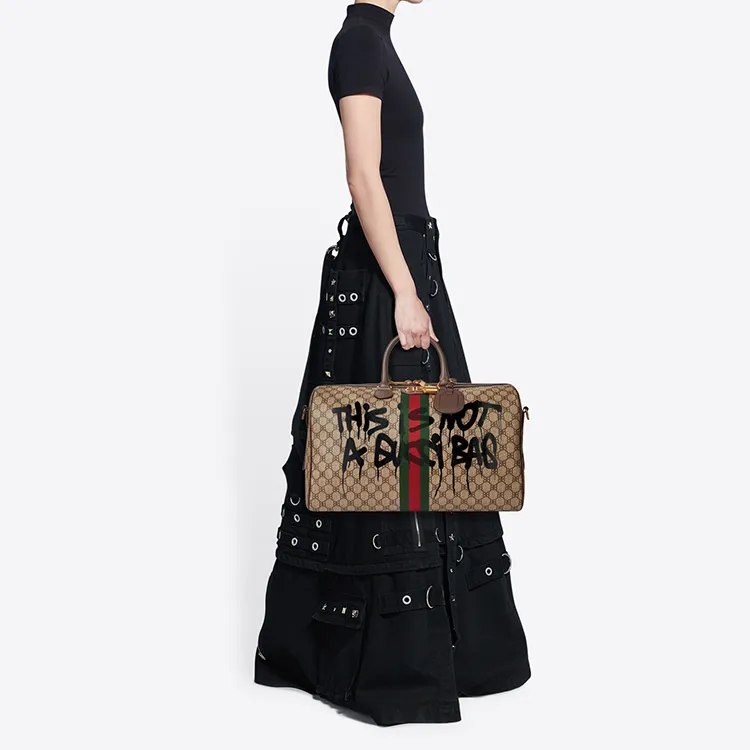 Balenciaga GUCCI Collaboration Coated Canvas Handbag Travel Bag Unisex-4