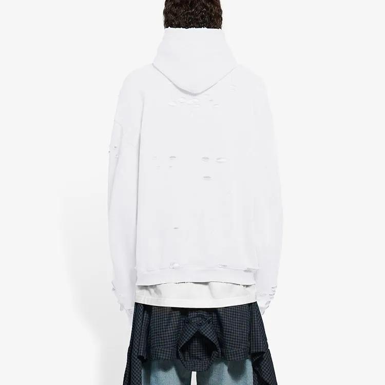 Balenciaga Caps Destroyed Oversize Fit Hoodie-5