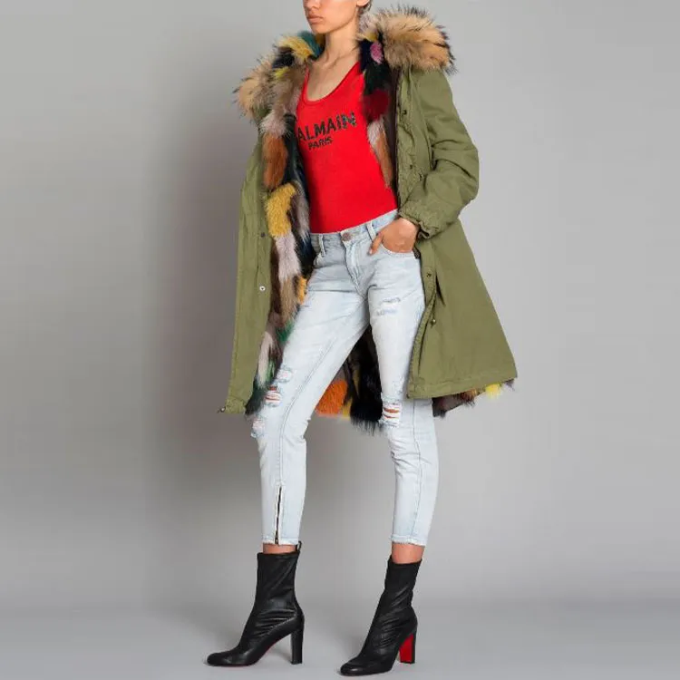 MR&MRS Parka Coats Women's Green-3