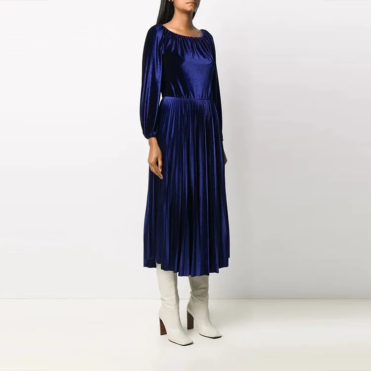 Valentino Long-Sleeved Dresses Women's Blue-3
