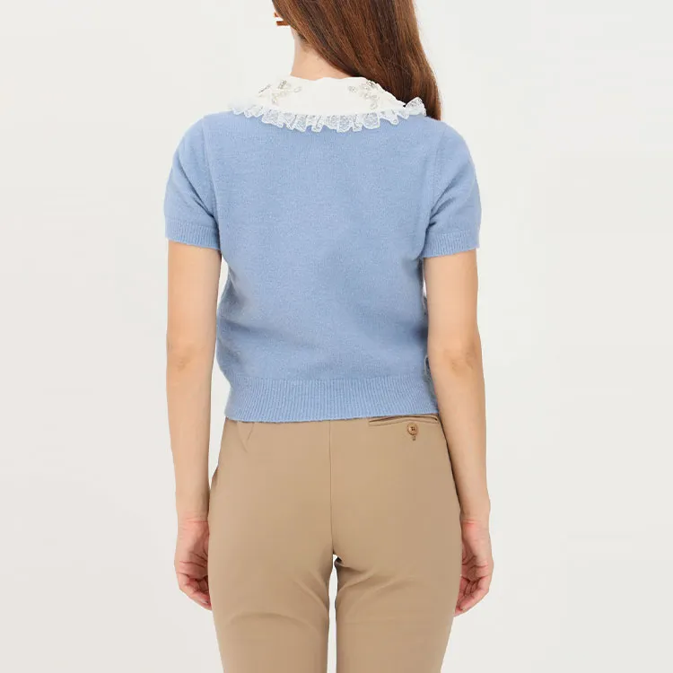 Elisabetta Franchi FW21 Fitted Sweater Women's Blue-5