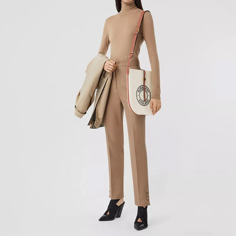 Burberry Canvas And Leather Anne Shoulder Bag Women's Natural-6