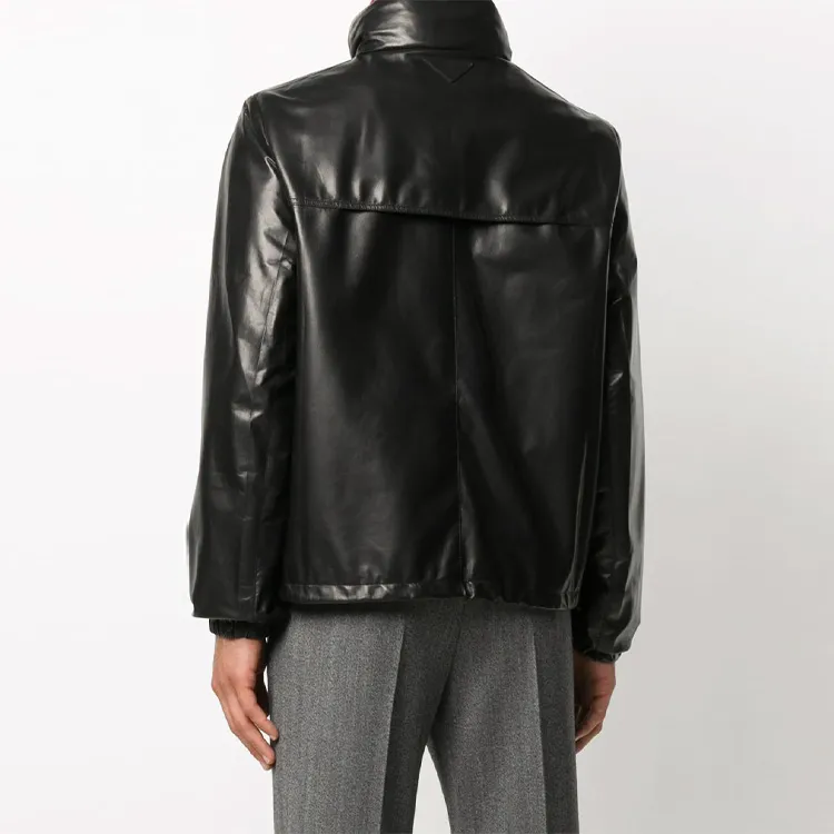 PRADA Leather Jackets Men Black-2