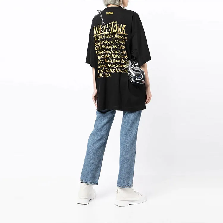 Vetements World Tour T-Shirt 'Black/Gold'-3
