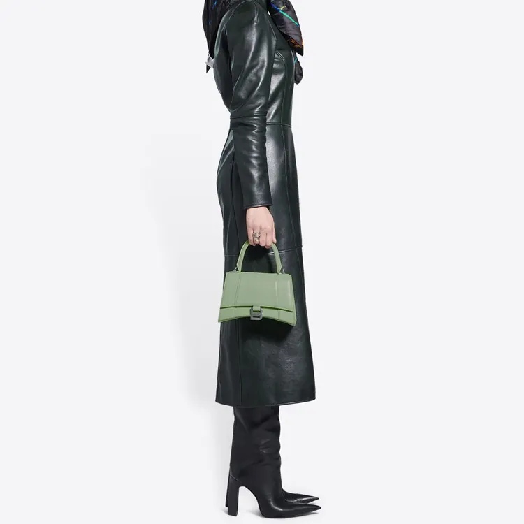 Balenciaga Hourglass Calfskin Shoulder Bag, Crossbody Bag, Handbag Trumpets Women's Light Green-4